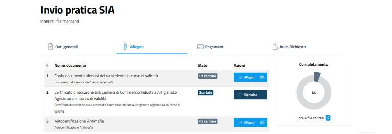 organizzazione allegati